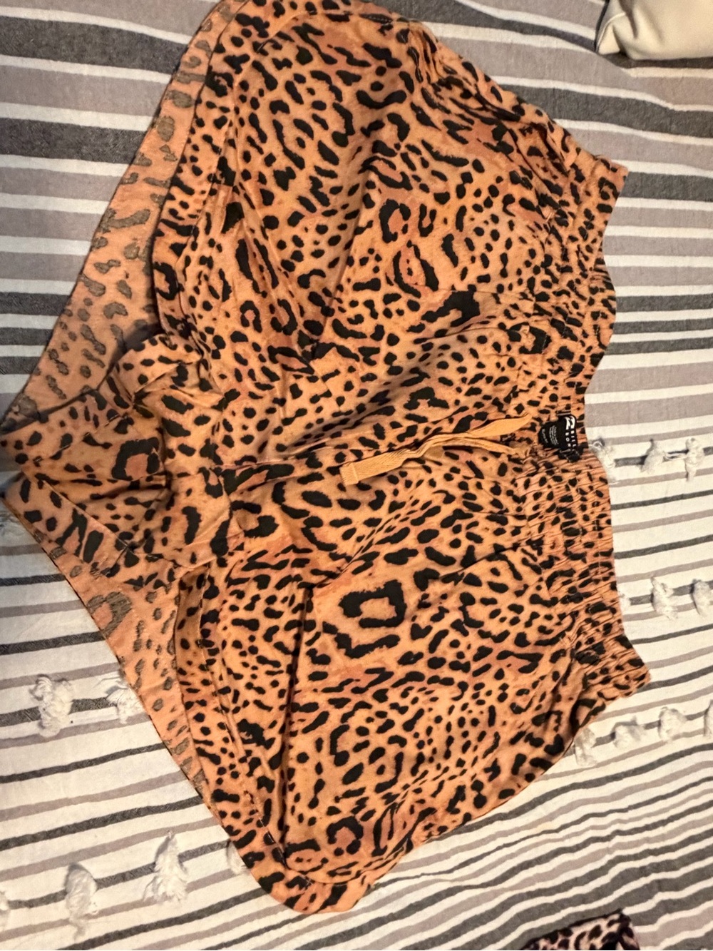 Women’s Billabong Leopard Print Lightweight Shorts - Orange/Black